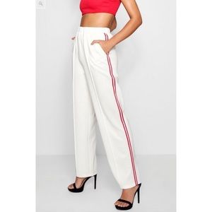 Woven Sports Stripe Pintuck Pants